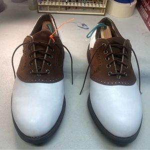 Vintage Etonic-Lite Men’s 9M Golf Shoes White & Brown.. Style:G10248/7925